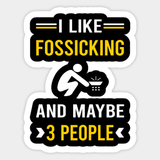 3 People Fossicking Fossick Sticker